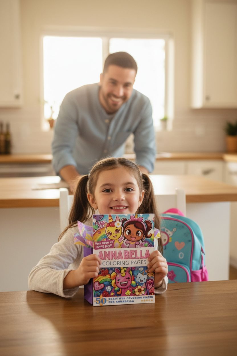 Annabella coloring book in use