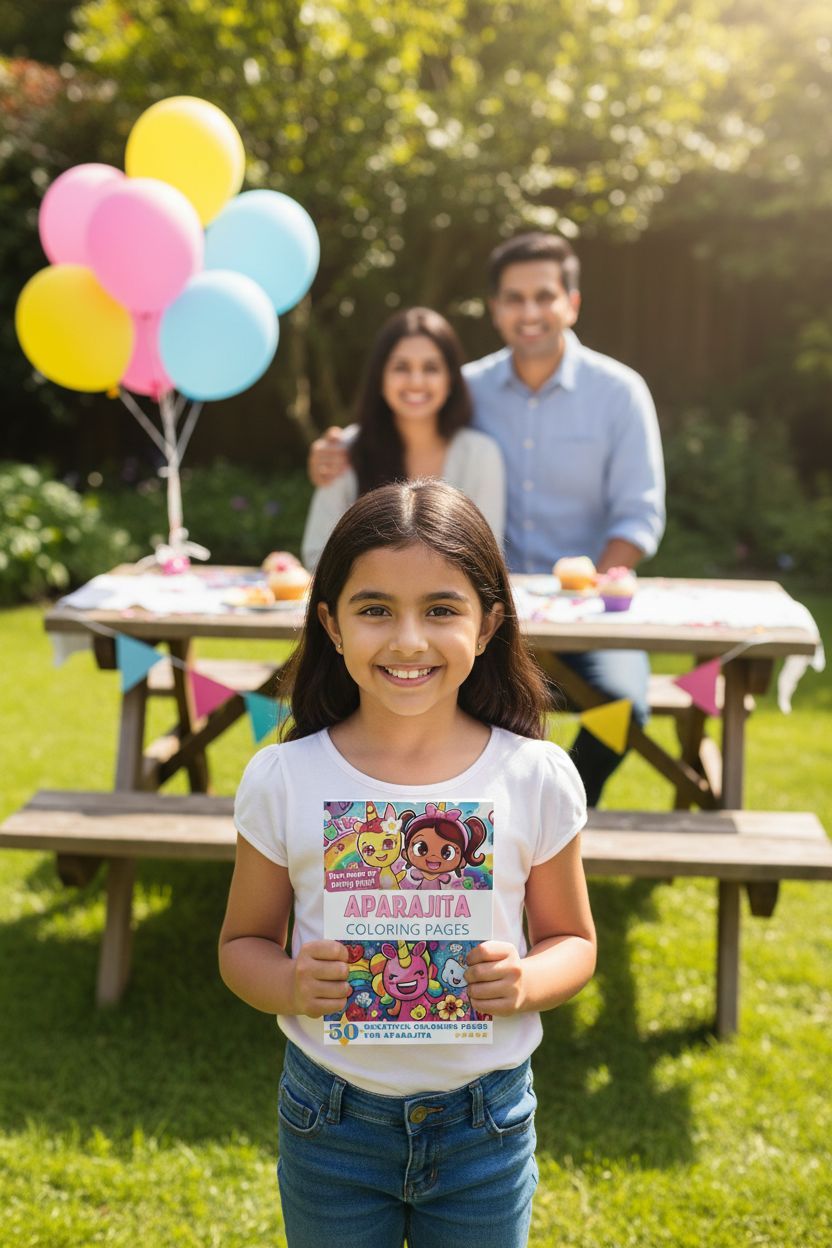 Aparajita coloring book in use