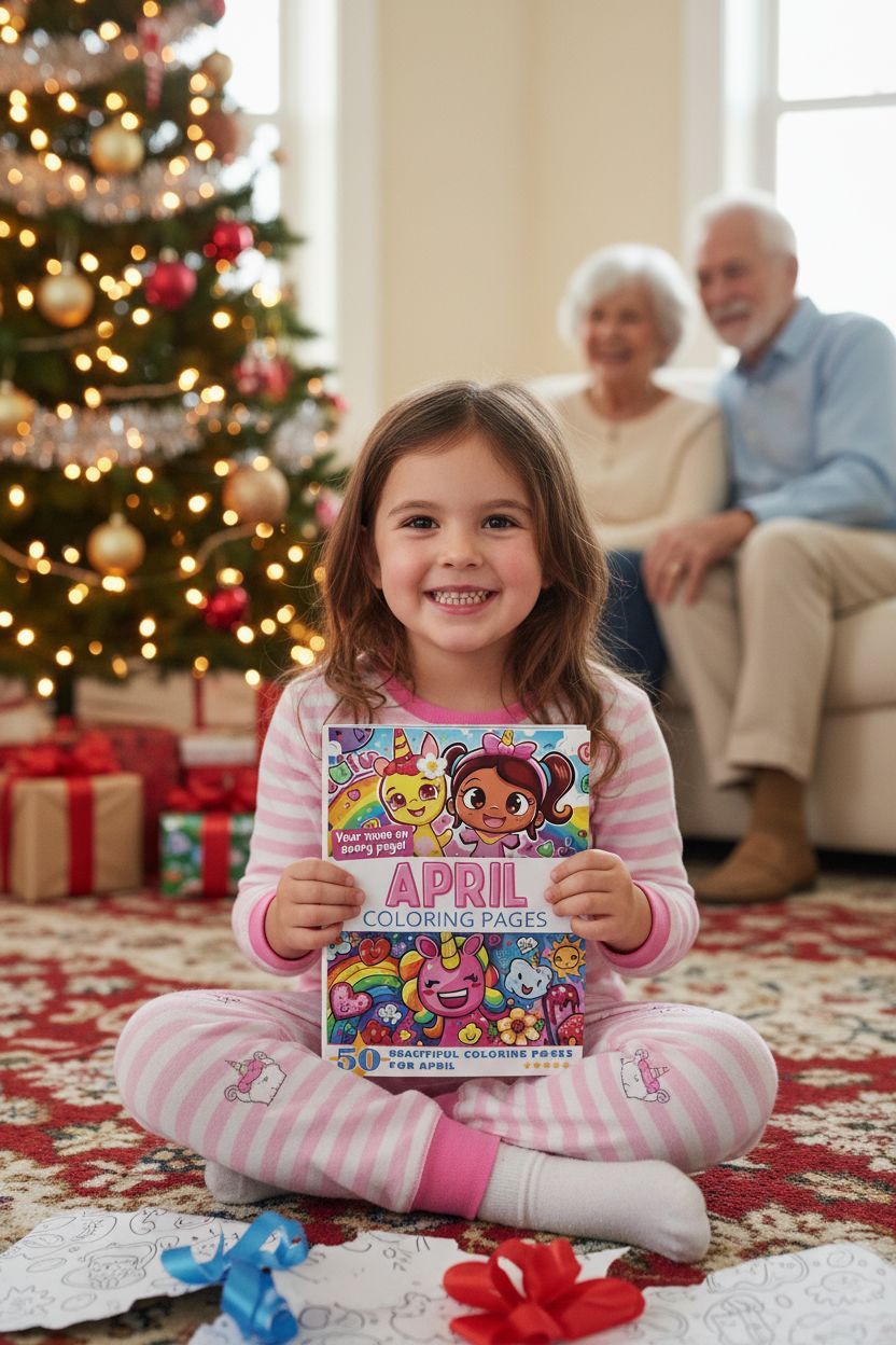 April Christmas coloring pages gift