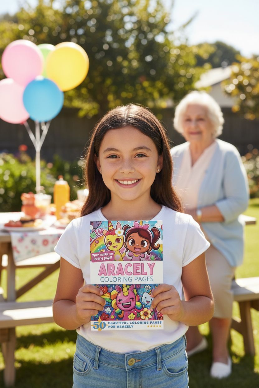 Aracely coloring book in use