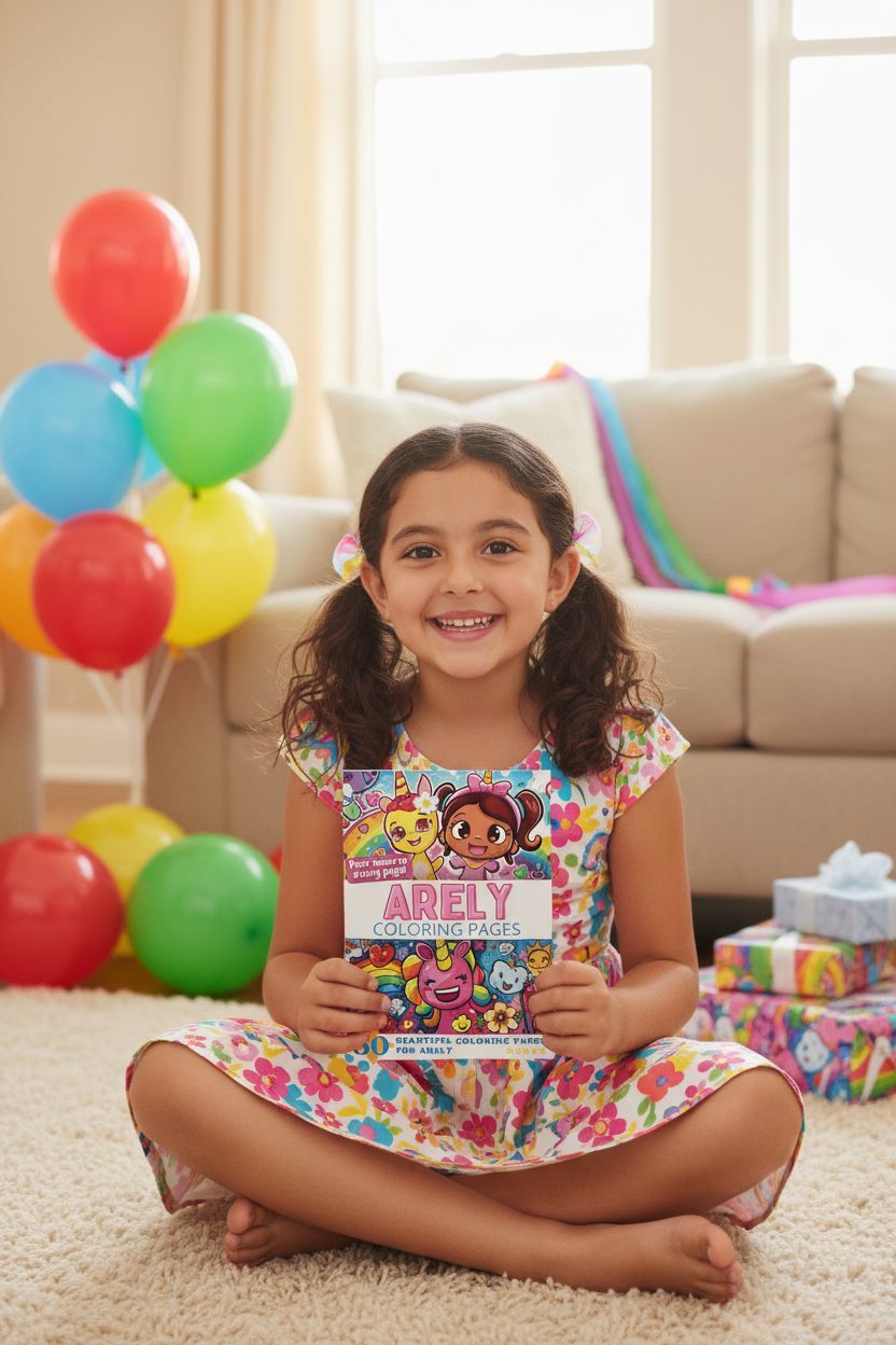 Arely coloring book in use