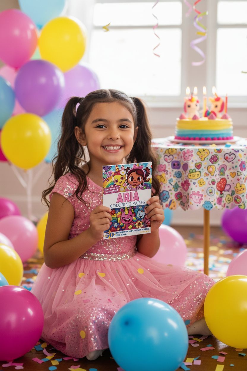 Aria coloring book in use