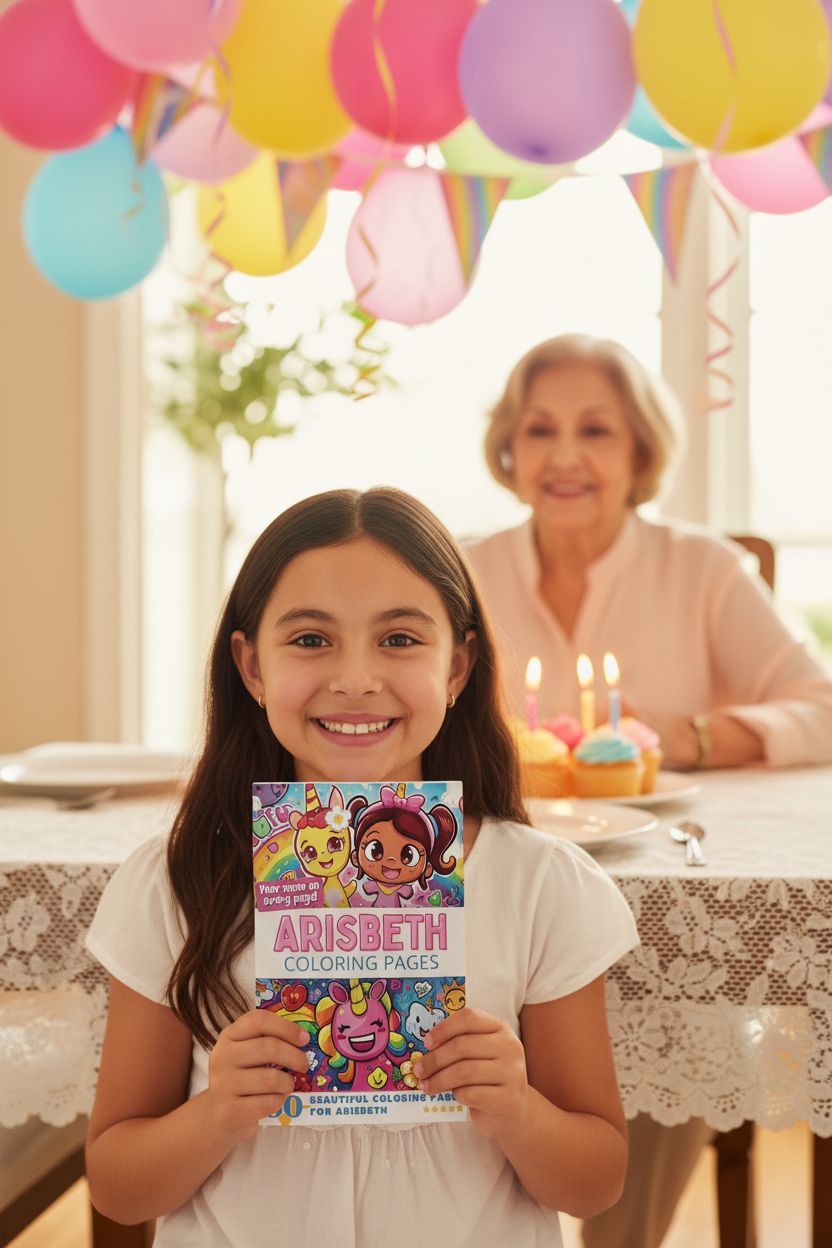 Arisbeth coloring book in use