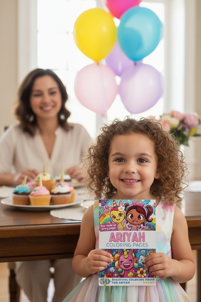 Ariyah coloring book in use