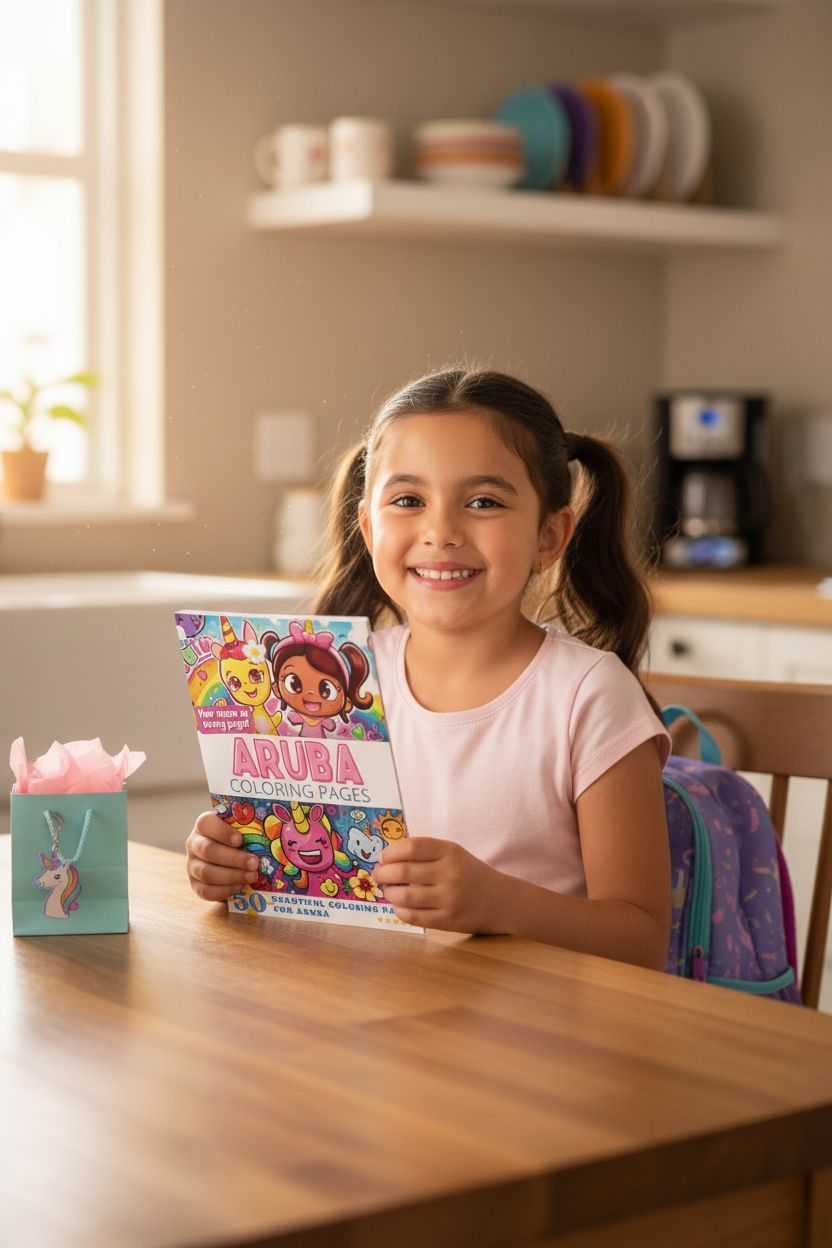 Aruba coloring book in use