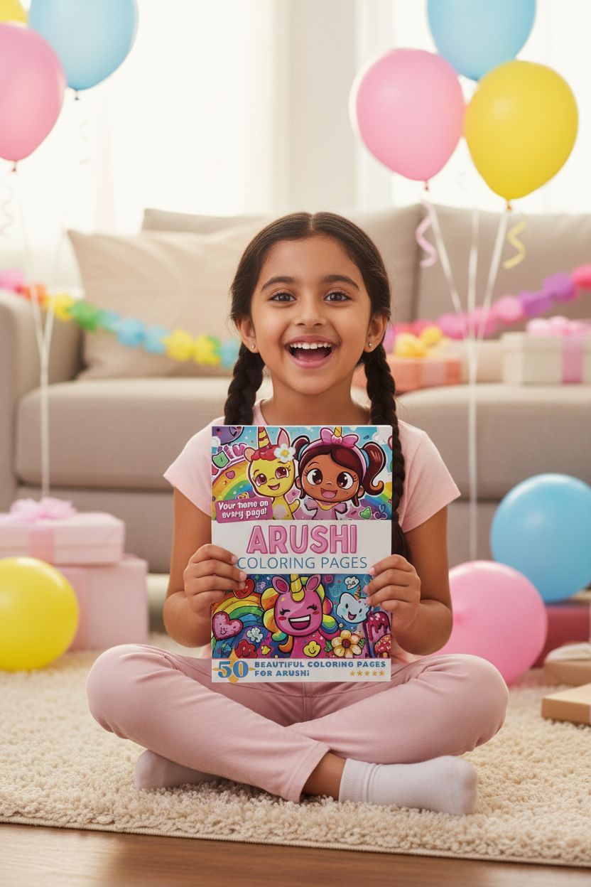 Arushi coloring book in use