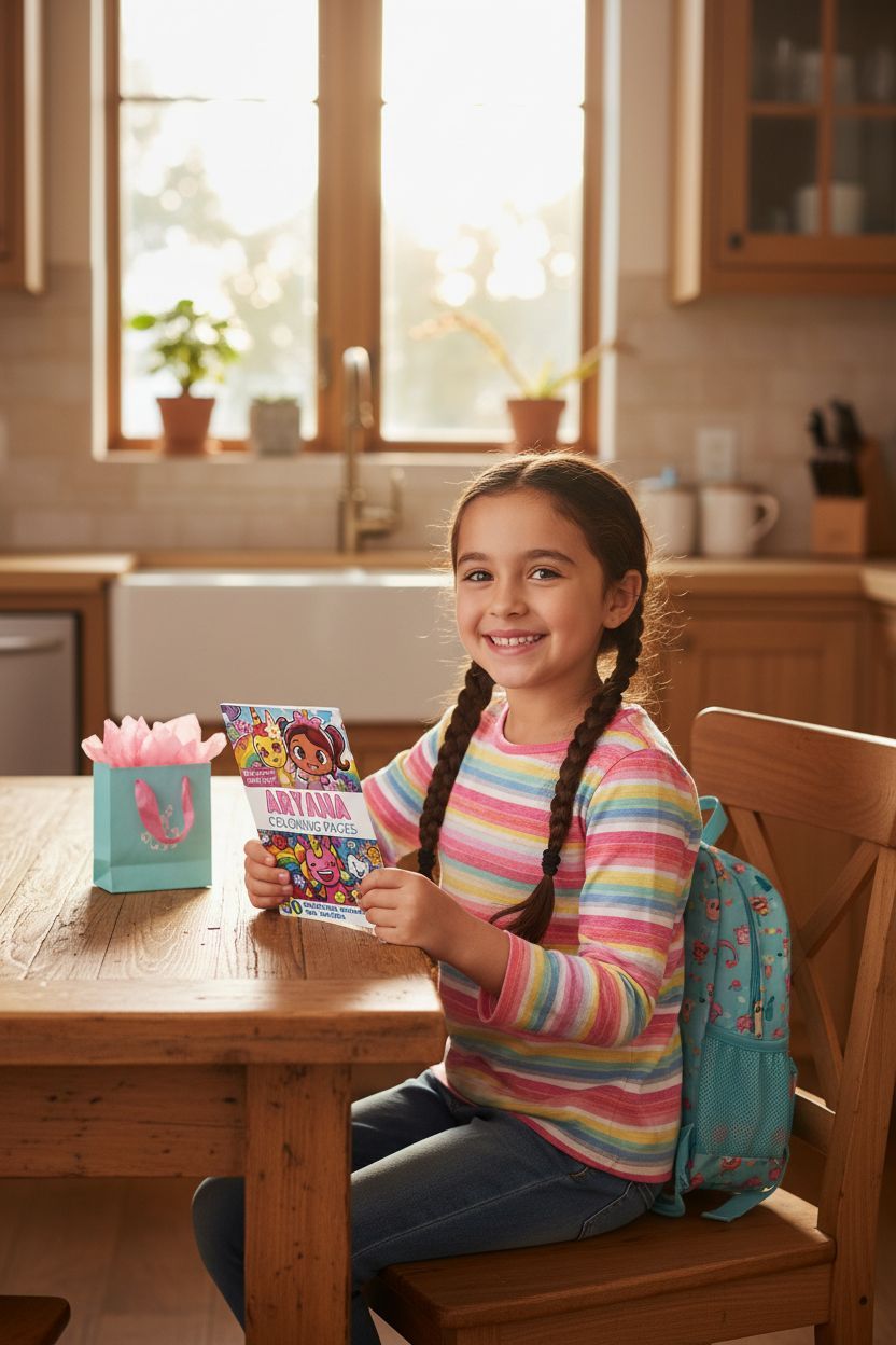 Aryana coloring book in use