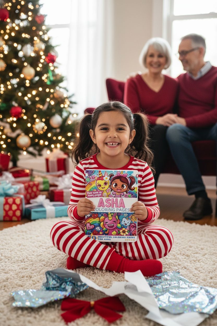 Asha Christmas coloring pages gift