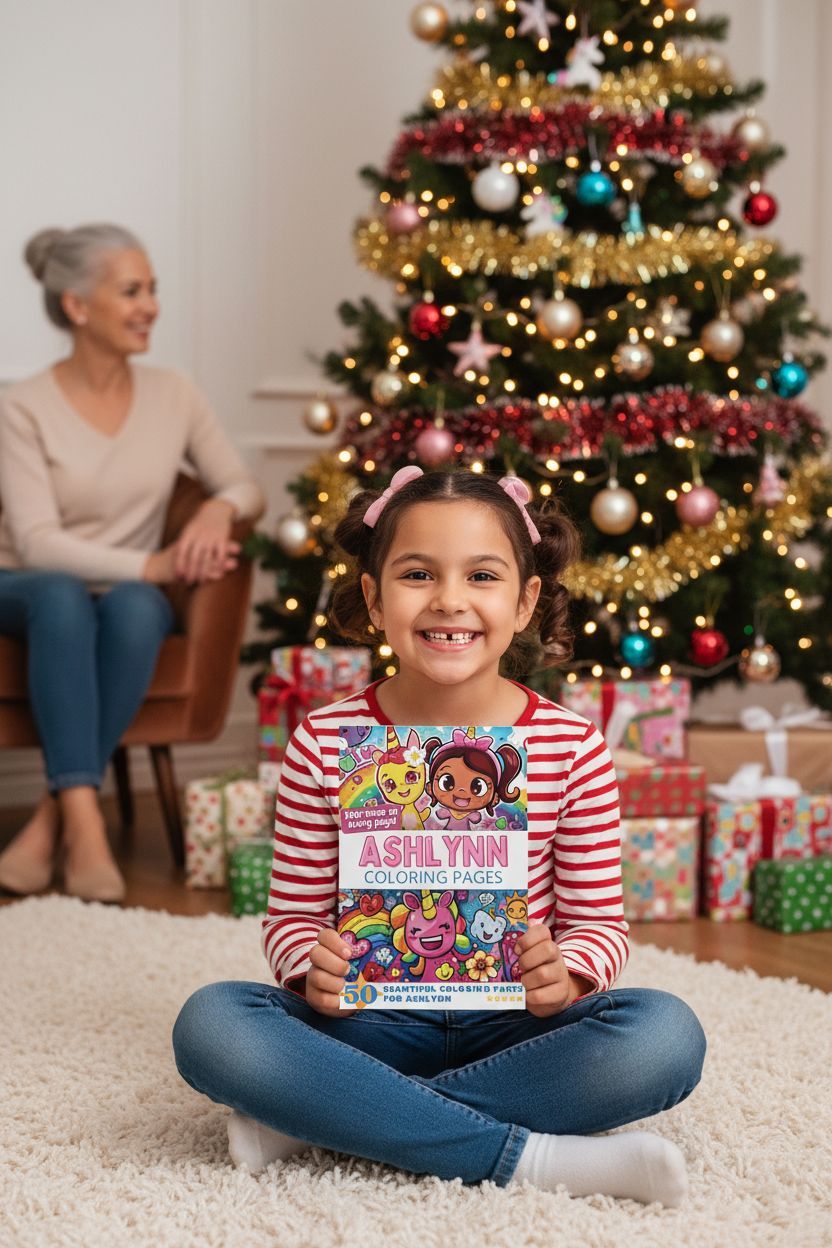 Ashlynn Christmas coloring pages gift