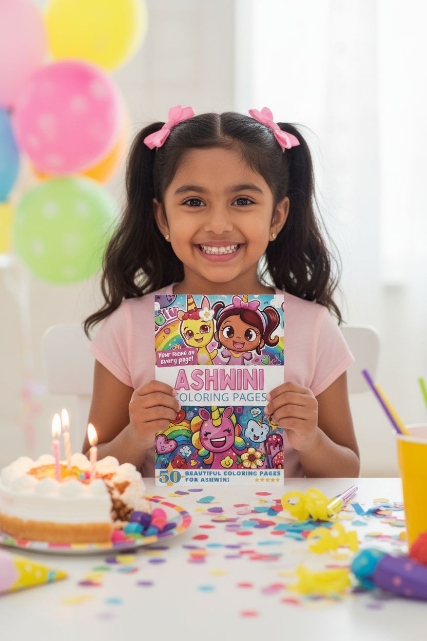 Ashwini coloring book in use