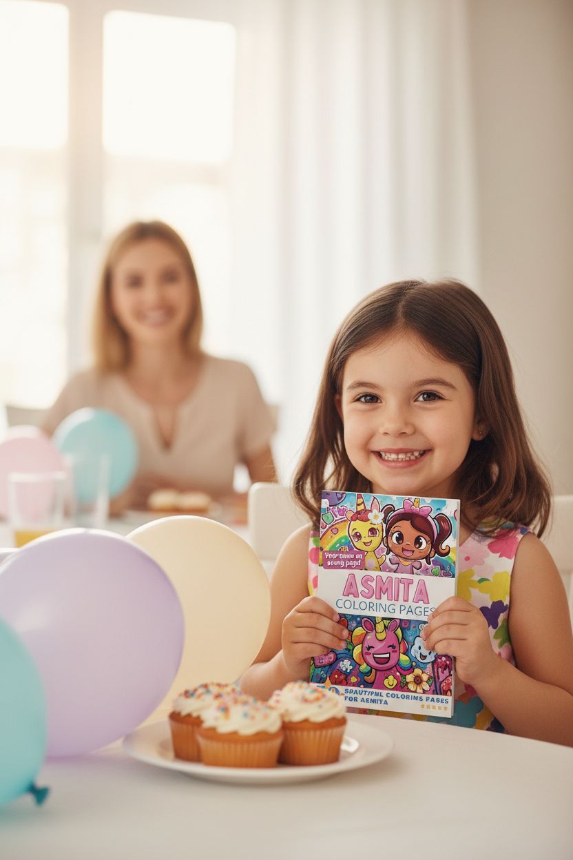 Asmita coloring book in use