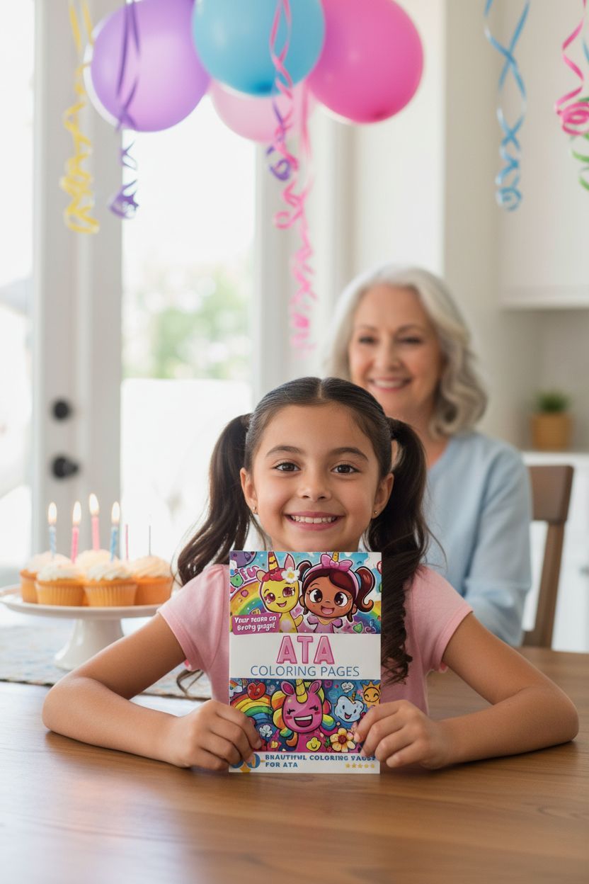 Ata coloring book in use