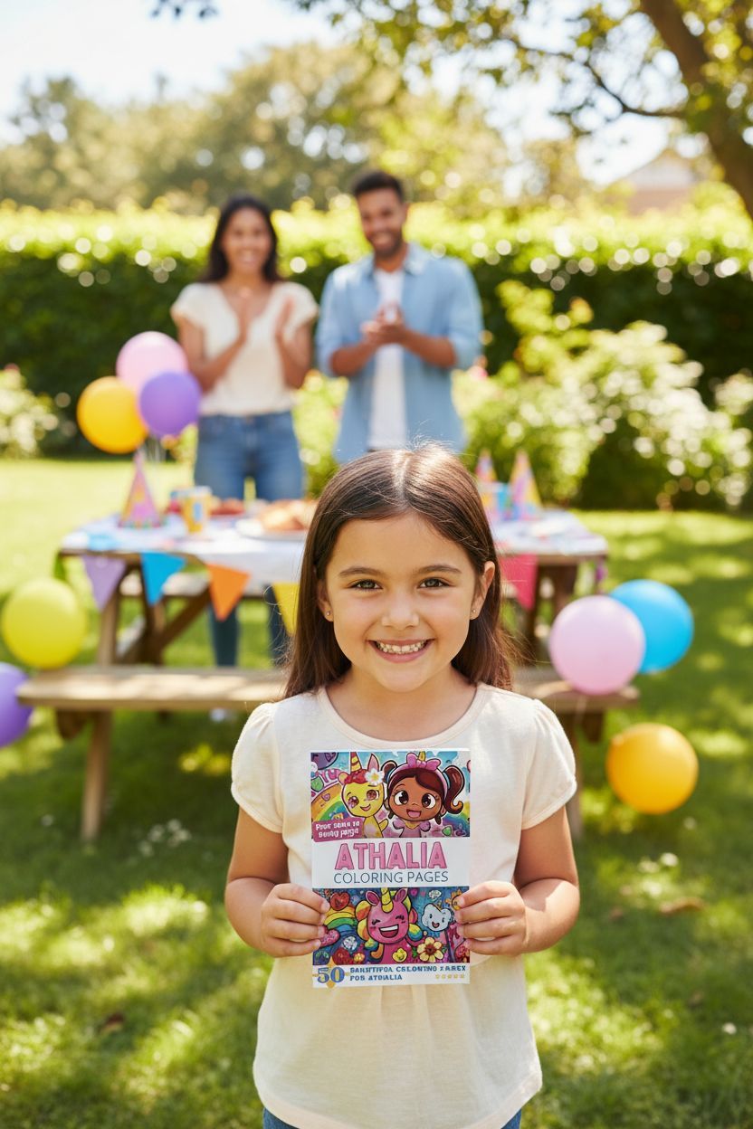 Athalia coloring book in use