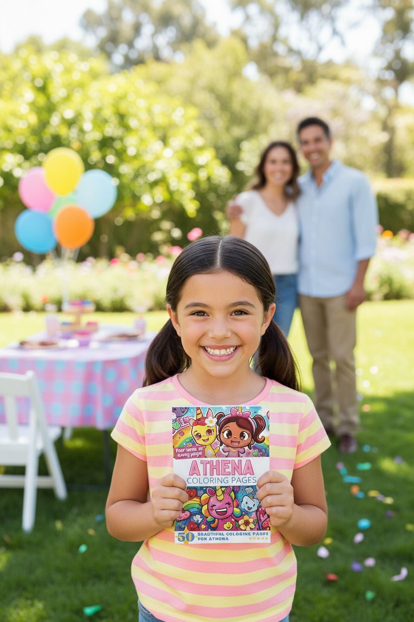 Athena coloring book in use