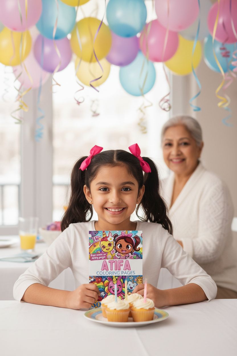 Atifa coloring book in use