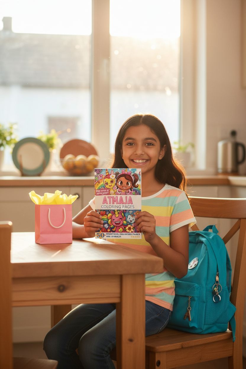 Atmaja coloring book in use