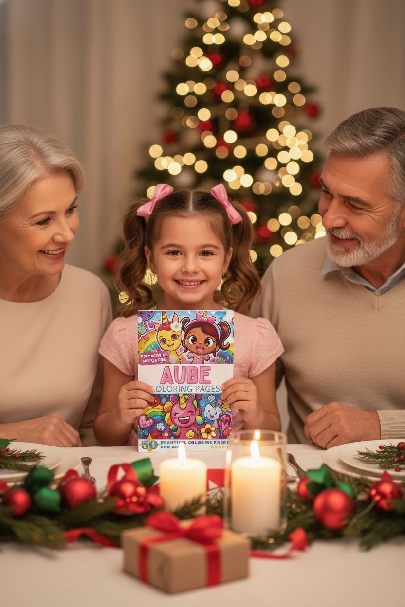 Aube Christmas coloring pages gift