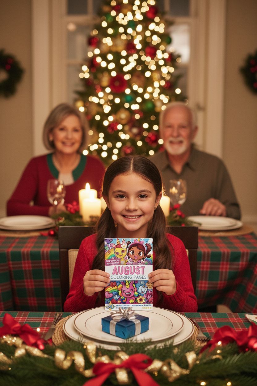August Christmas coloring pages gift