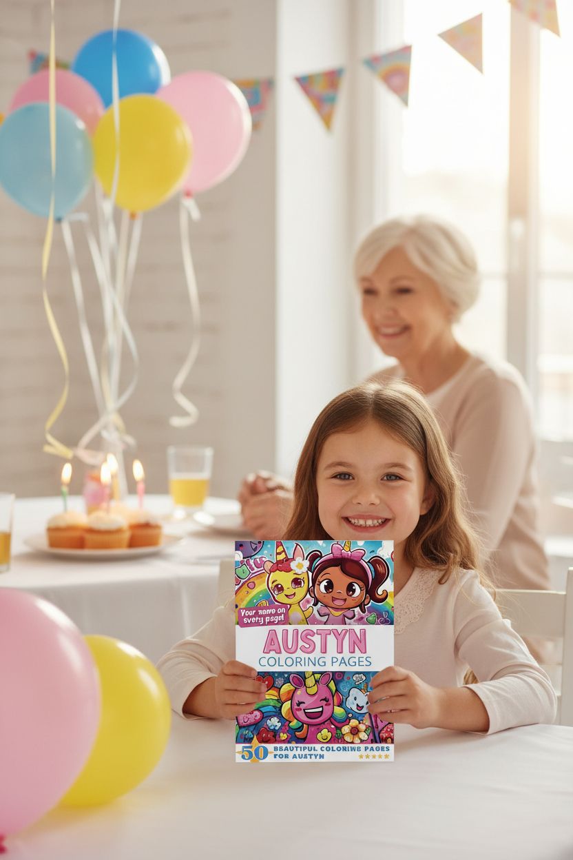 Austyn coloring book in use