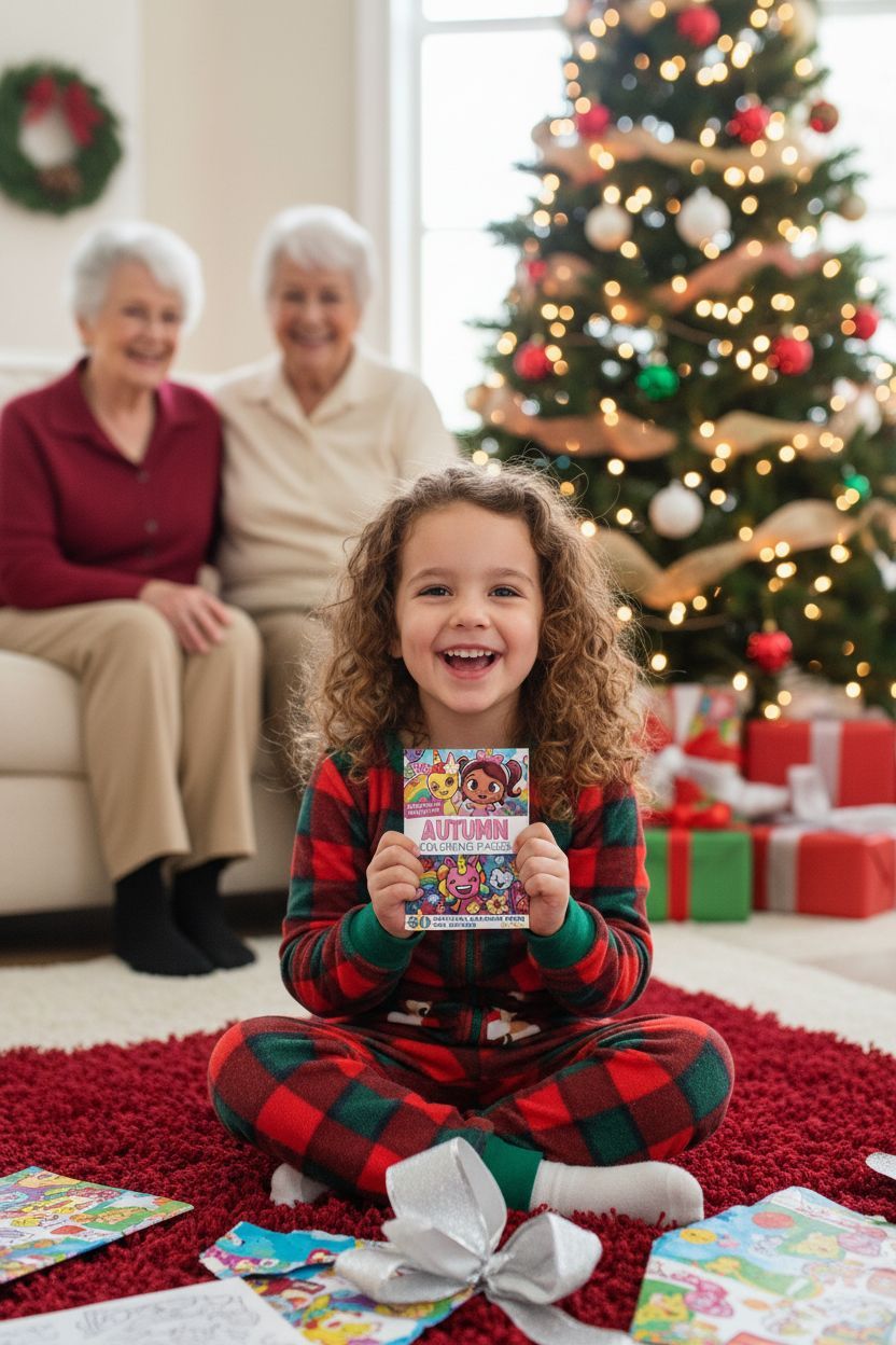 Autumn Christmas coloring pages gift