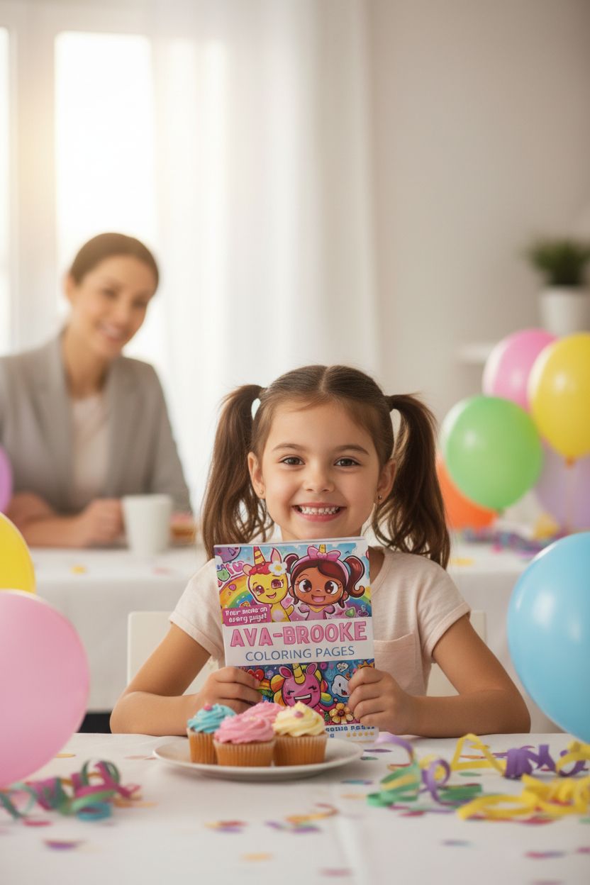 Ava-Brooke coloring book in use