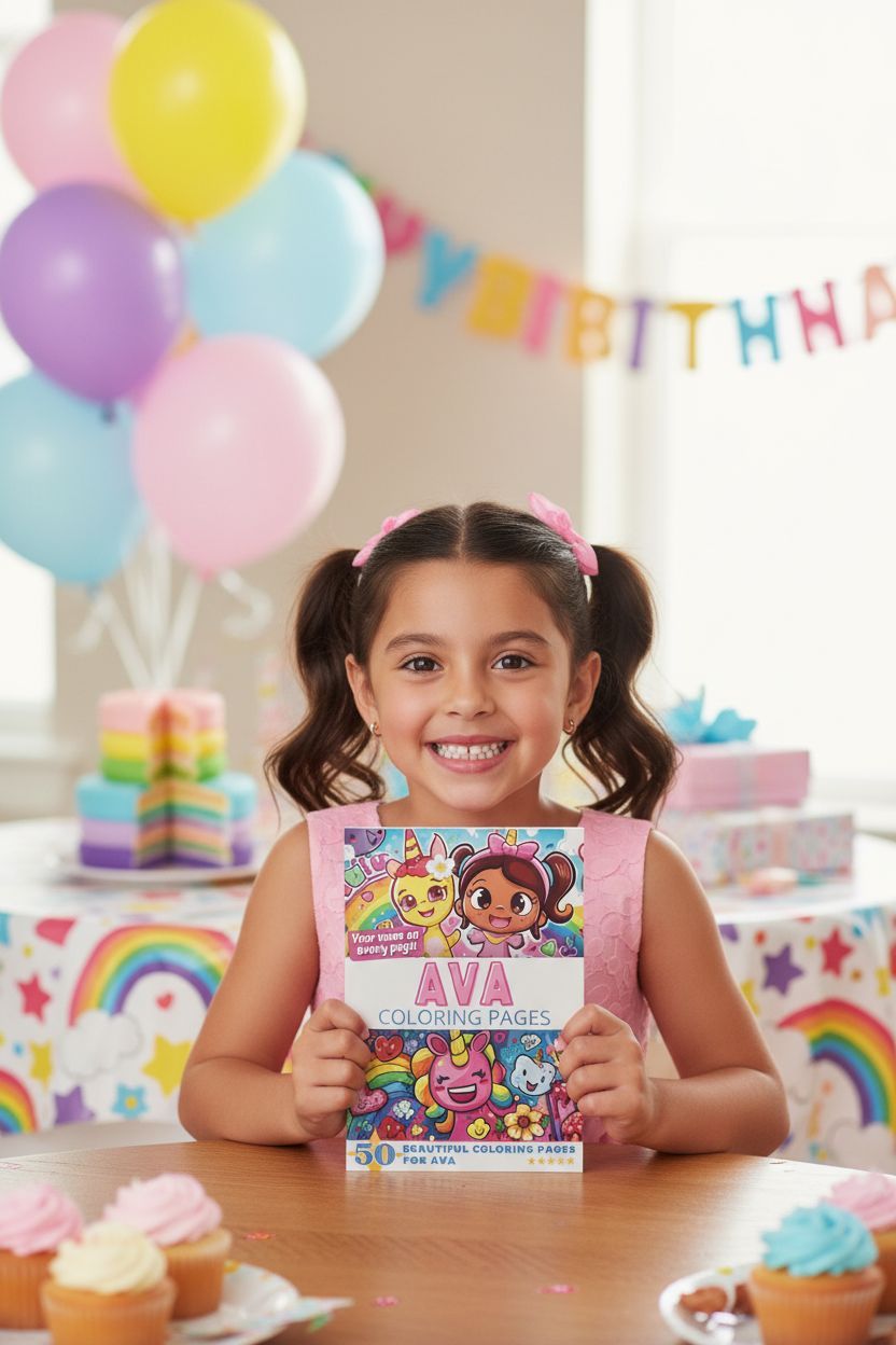 Ava coloring book in use