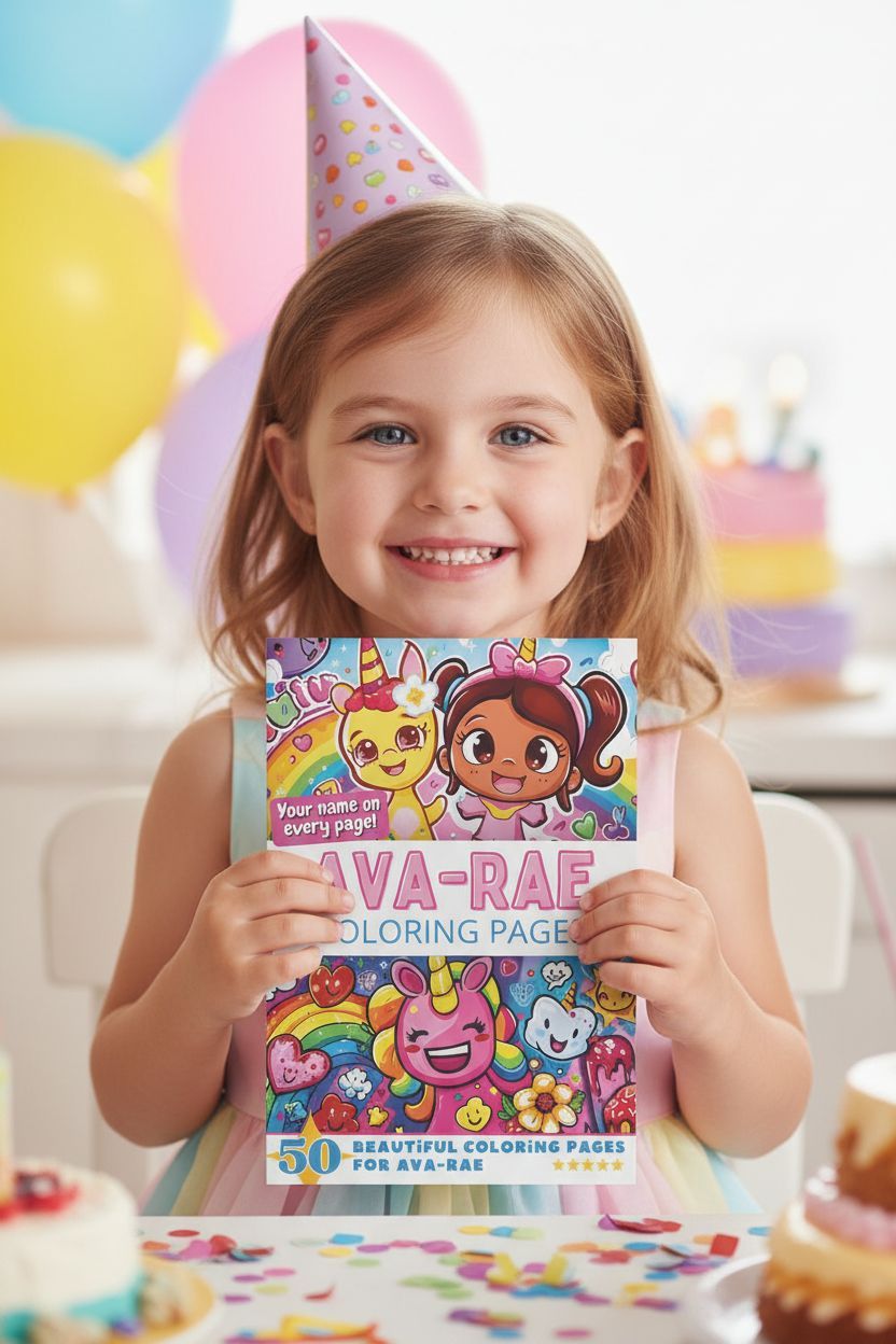 Ava-Rae coloring book in use