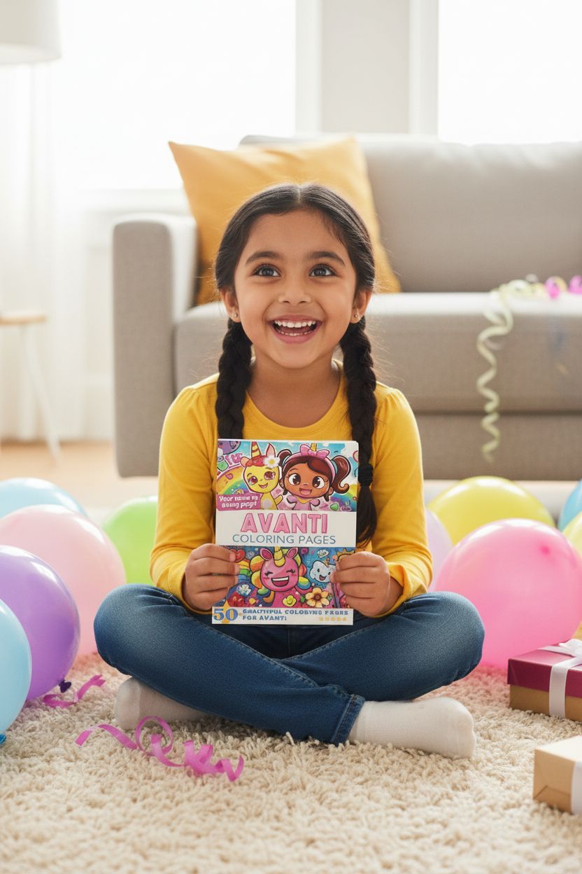 Avanti coloring book in use