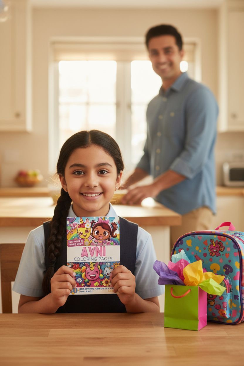 Avni coloring book in use
