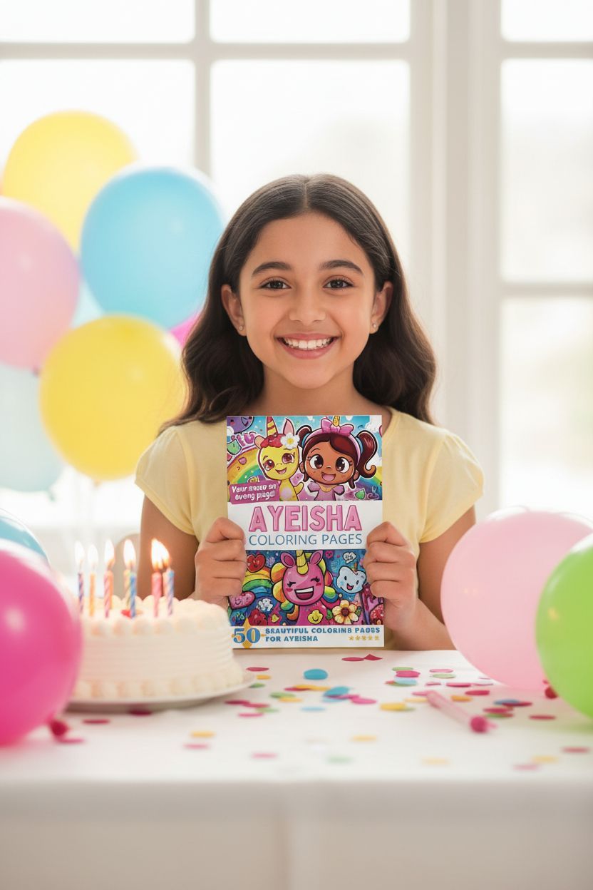 Ayeisha coloring book in use