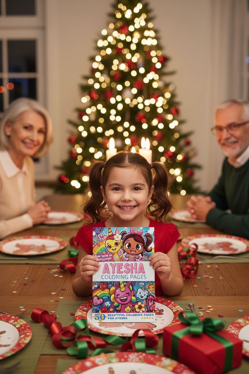 Ayesha Christmas coloring pages gift
