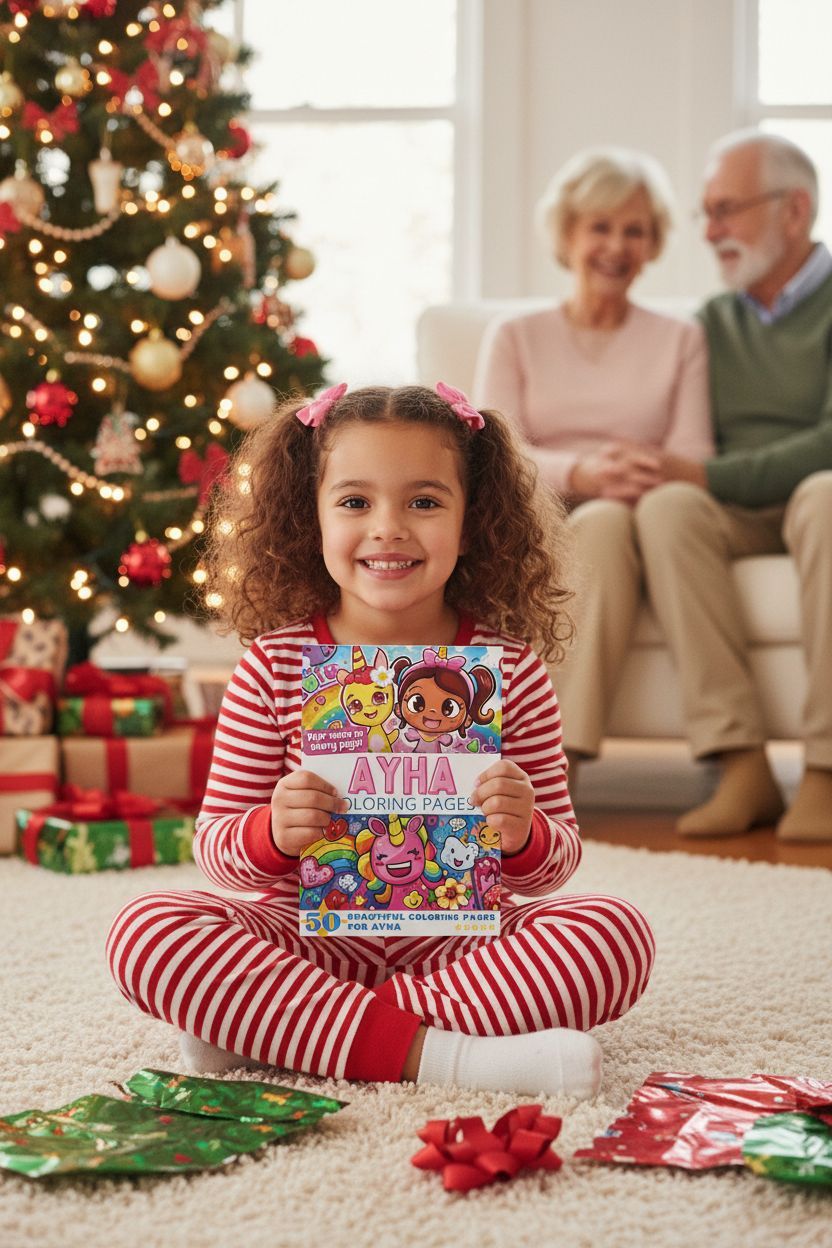 Ayha Christmas coloring pages gift