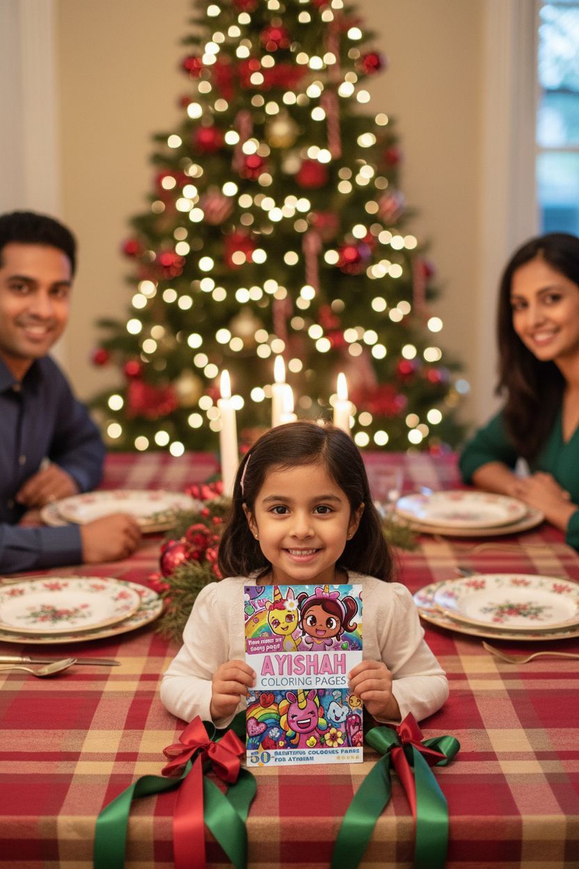 Ayishah Christmas coloring pages gift