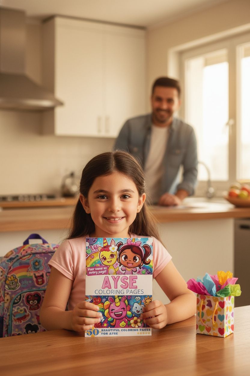 Ayse coloring book in use