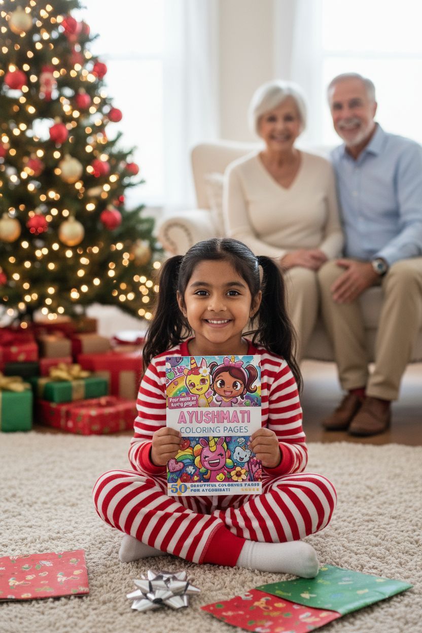 Ayushmati Christmas coloring pages gift