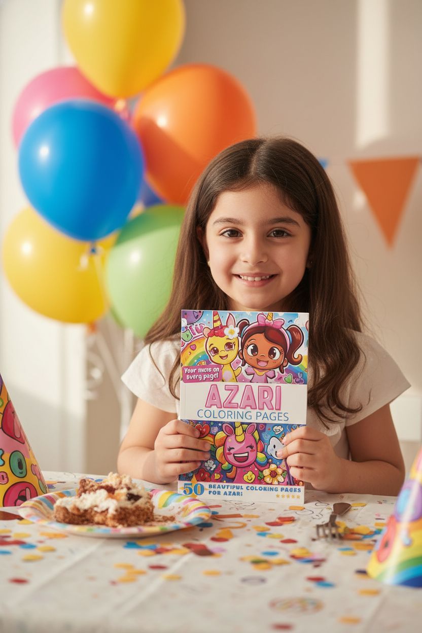 Azari coloring book in use