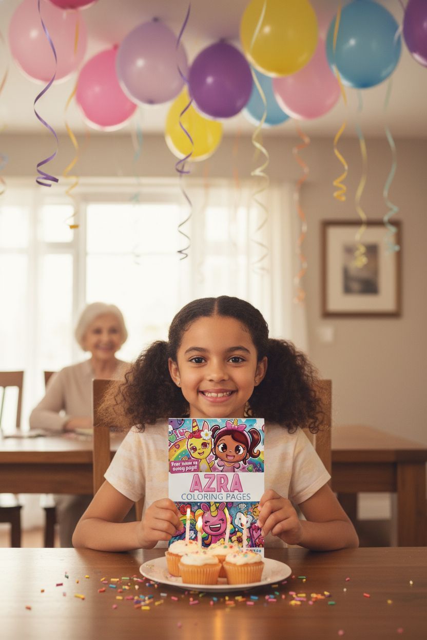 Azra coloring book in use