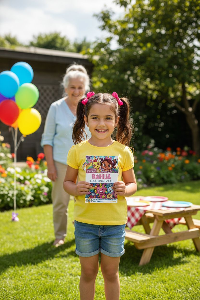 Bahija coloring book in use