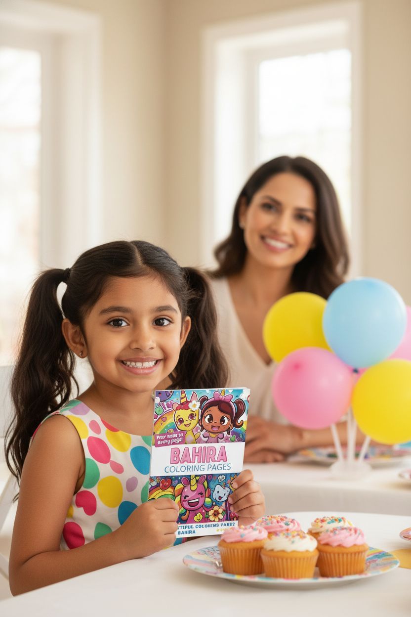 Bahira coloring book in use