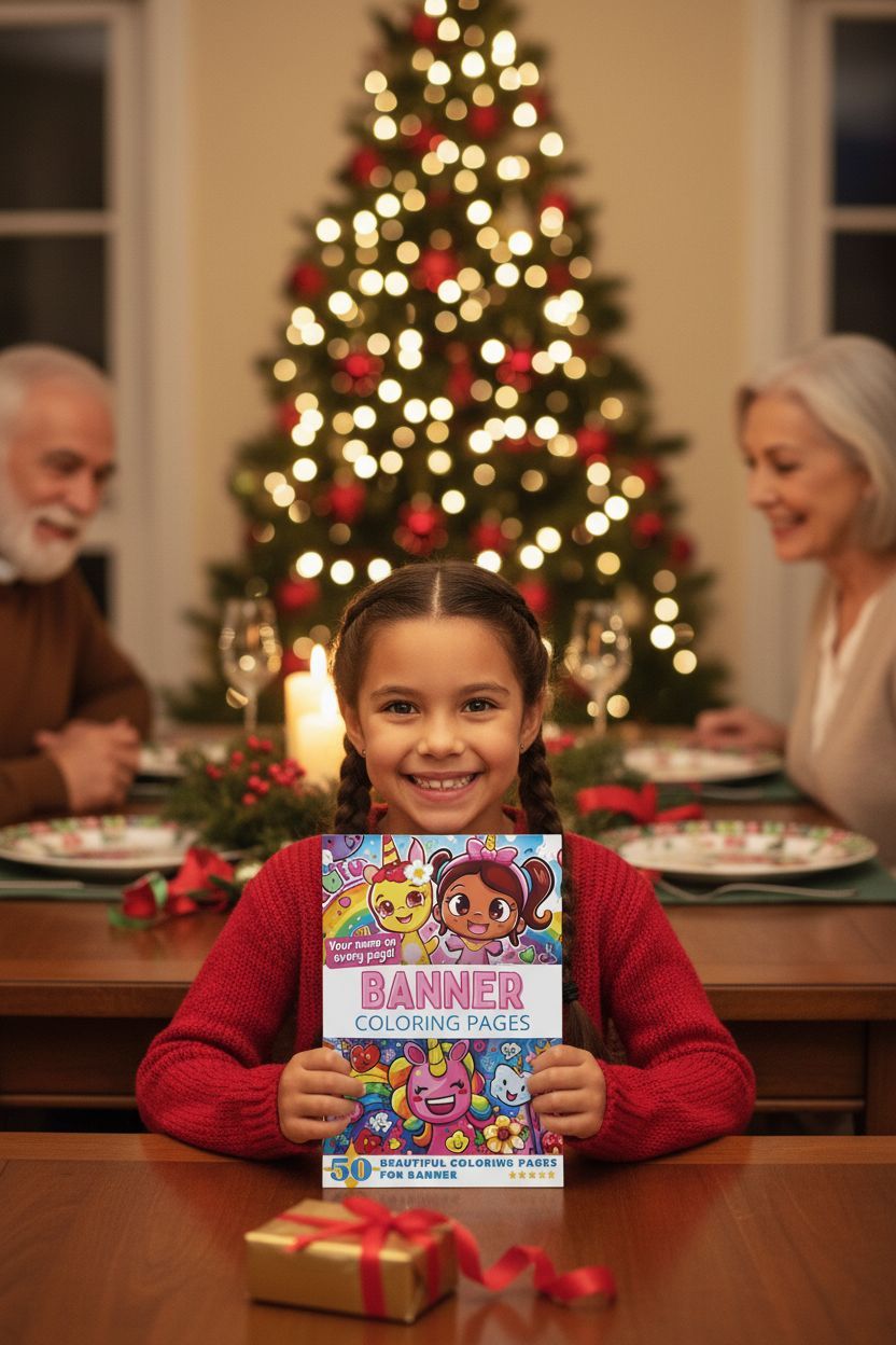 Banner Christmas coloring pages gift