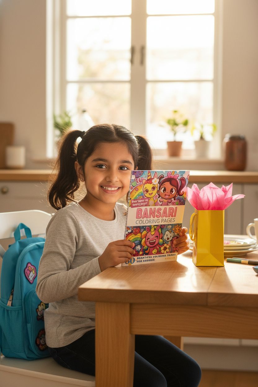 Bansari coloring book in use