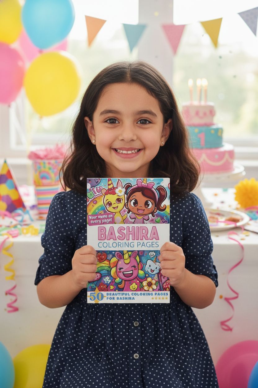 Bashira coloring book in use