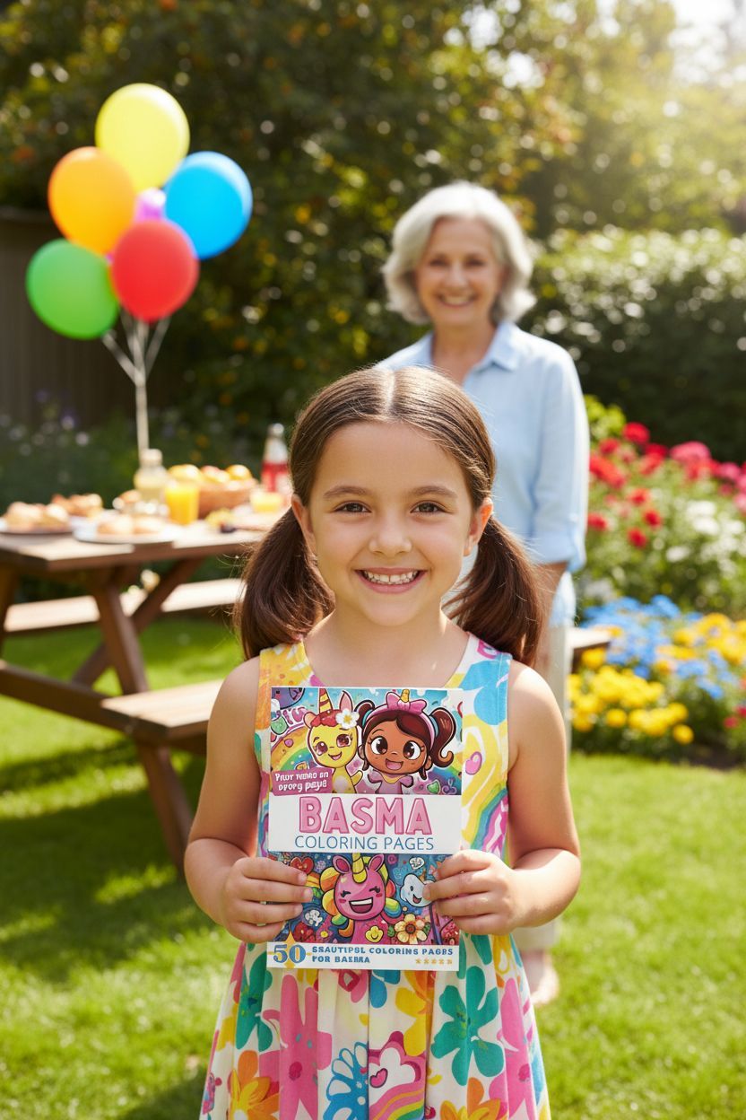 Basma coloring book in use