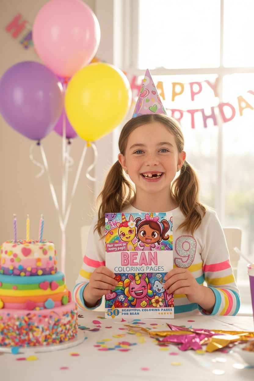 Bean coloring book in use