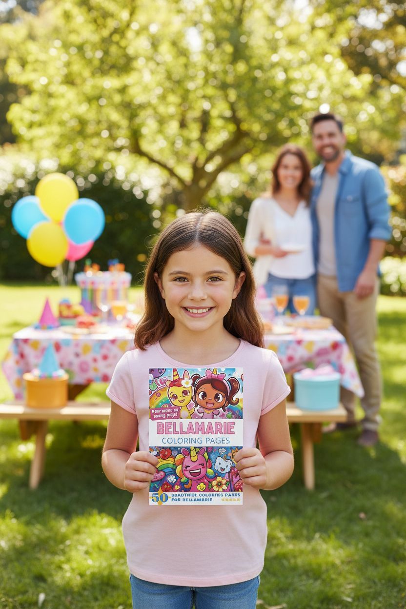 Bellamarie coloring book in use