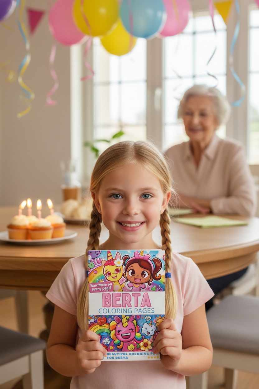 Berta coloring book in use