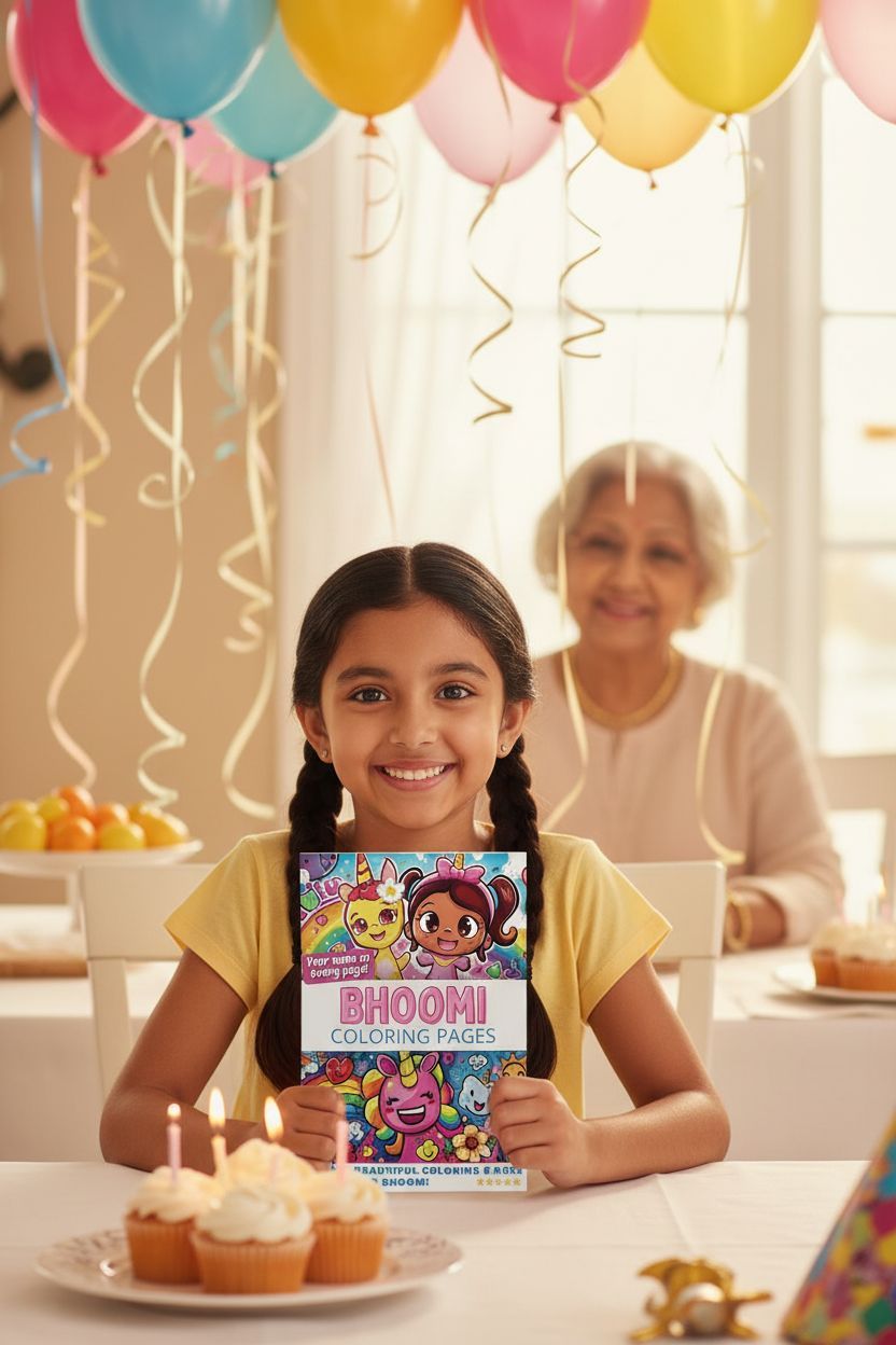 Bhoomi coloring book in use