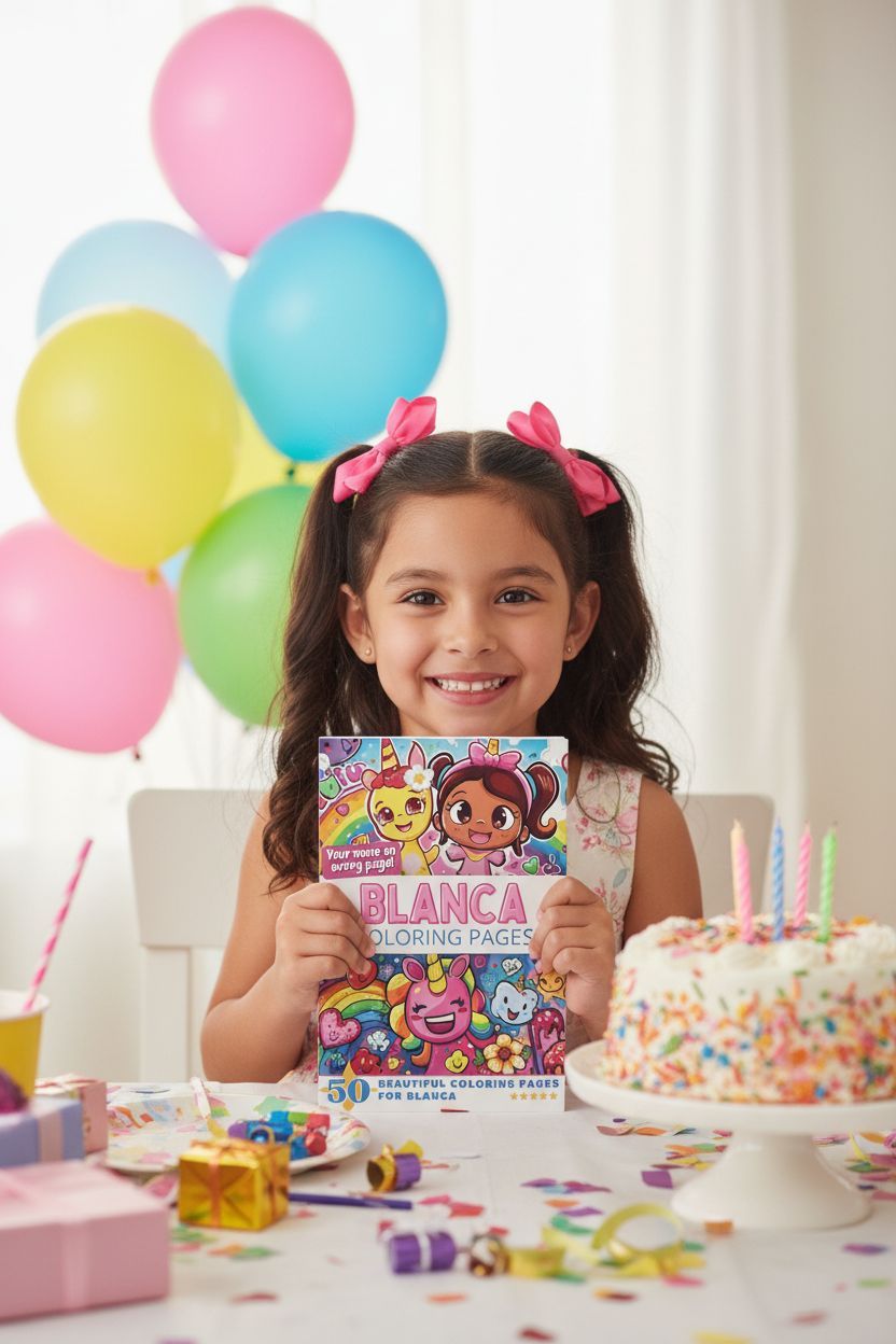 Blanca coloring book in use