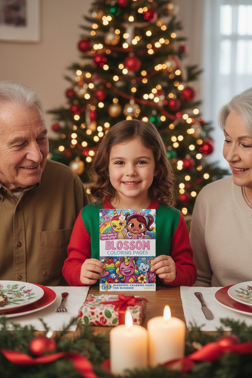 Blossom Christmas coloring pages gift