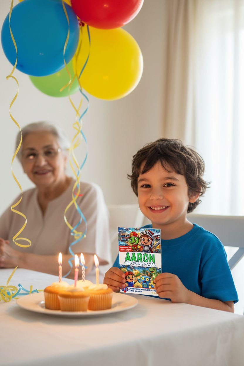 Aaron coloring book in use